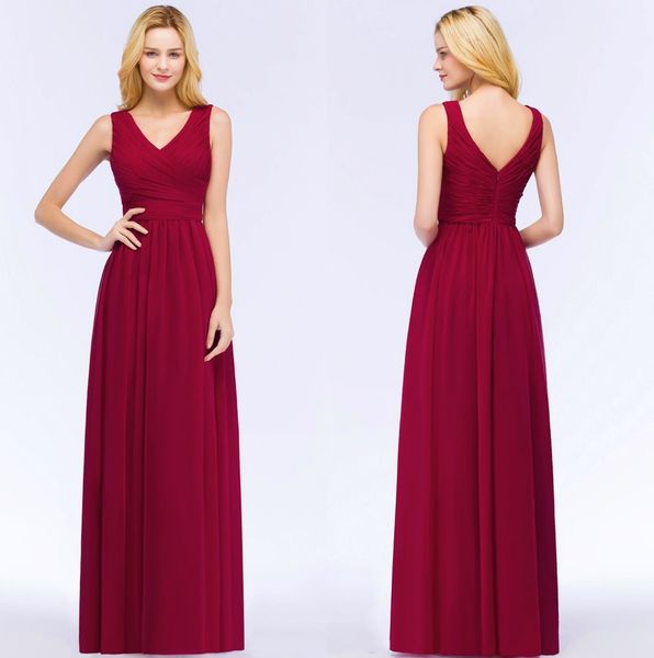 a-line v neck burgundy bridesmaid dresses sleeveless ruffle chiffon wedding party wear with zipper back maid of honor gowns, White;pink
a-line v neck burgundy bridesmaid dresses sleeveless ruffle chiffon wedding party wear with zipper back maid of honor gowns, White;pink