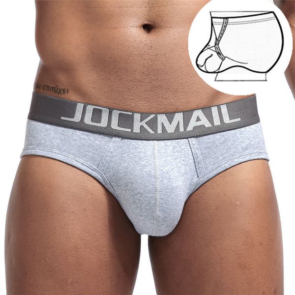 jockmail brand men lingerie cotton loop briefs underwear underpants, Black;white