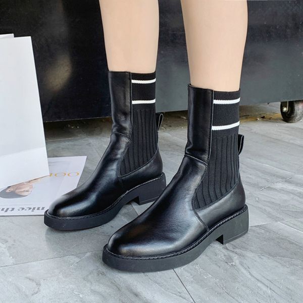 2019 autumn winter warm women's boots new british style leather lace-up tube leather women boots casual booties, Black
2019 autumn winter warm women's boots new british style leather lace-up tube leather women boots casual booties, Black