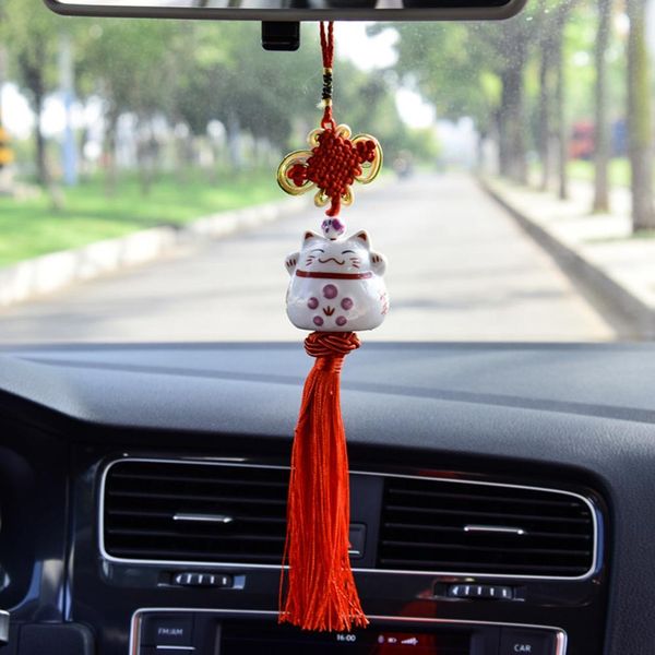 cute ceramic lucky cat chinese knot tassels car rearview mirror hanging ornament
cute ceramic lucky cat chinese knot tassels car rearview mirror hanging ornament