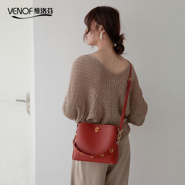 venof 2019 genuine leather bucket bags for women soild ladies shoulder bag female crossbody bags fashion women leather handbags t200322
venof 2019 genuine leather bucket bags for women soild ladies shoulder bag female crossbody bags fashion women leather handbags t200322