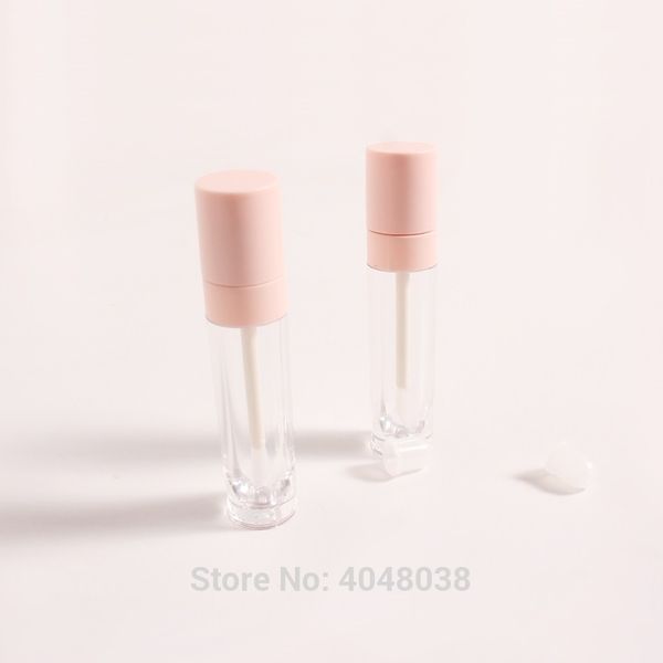 Empty Lip Gloss Container Clear Bottle Pink Cap Lip Tube Container Lipstick Refillable Bottle Plastic Gloss Tube 40pcs