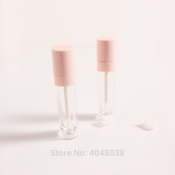 Empty Lip Gloss Container Clear Bottle Pink Cap Lip Tube Container Lipstick Refillable Bottle Plastic Gloss Tube 40pcs