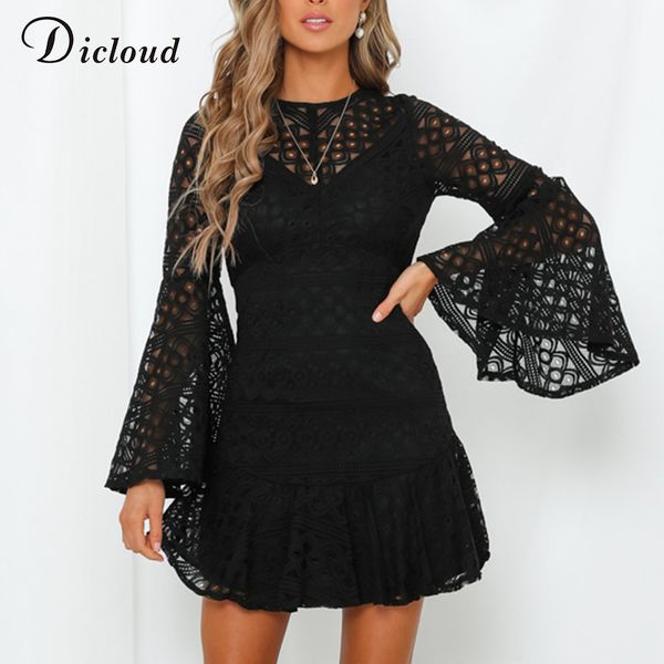 dicloud hollow out lace party dresses black women backless flare sleeve mini dress ladies elegant spring clothing 2020, Black;pink
dicloud hollow out lace party dresses black women backless flare sleeve mini dress ladies elegant spring clothing 2020, Black;pink