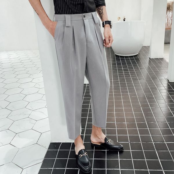 2019 spring new original england nine points wide leg straight loose men's casual drape personality business trousers 28-34, Black
2019 spring new original england nine points wide leg straight loose men's casual drape personality business trousers 28-34, Black