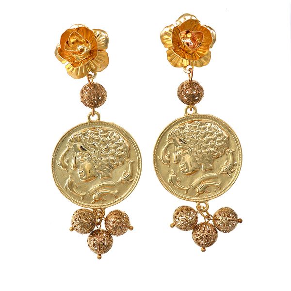 new design baroque vintage gold charm drop earrings retro elegant round earrings women temperament luxury decoration, Silver
new design baroque vintage gold charm drop earrings retro elegant round earrings women temperament luxury decoration, Silver
