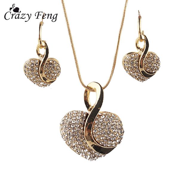 big promotion new gold-color heart clear austrian crystal pendant chain necklace earrings for women jewelry set ing, Silver
big promotion new gold-color heart clear austrian crystal pendant chain necklace earrings for women jewelry set ing, Silver