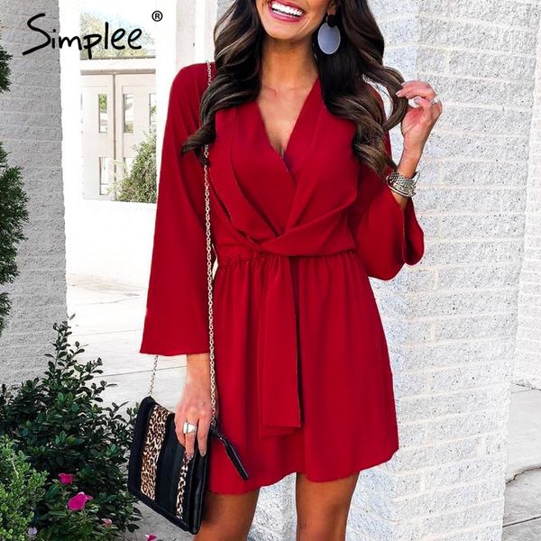 simplee v-neck women dress elastic high waist flare sleeve bow party dress solid chiffon red office ladies dresses, Black;gray
simplee v-neck women dress elastic high waist flare sleeve bow party dress solid chiffon red office ladies dresses, Black;gray