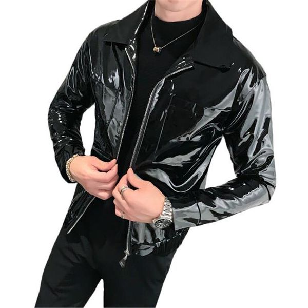 men's bright leather mirror jacke 2019 new punk style masculino red black coffee stage clothing for singer club party jacket
men's bright leather mirror jacke 2019 new punk style masculino red black coffee stage clothing for singer club party jacket