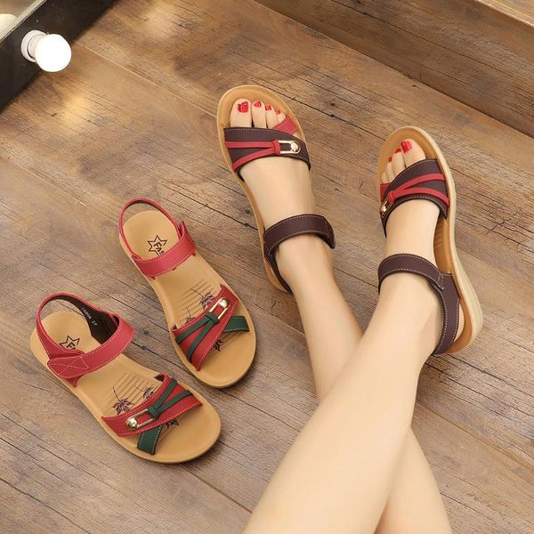 women ladies summer fashion sandals mixed-color leather beach wedges sandals woman comfort big size peep toe roman shoes 2019, Black
women ladies summer fashion sandals mixed-color leather beach wedges sandals woman comfort big size peep toe roman shoes 2019, Black
