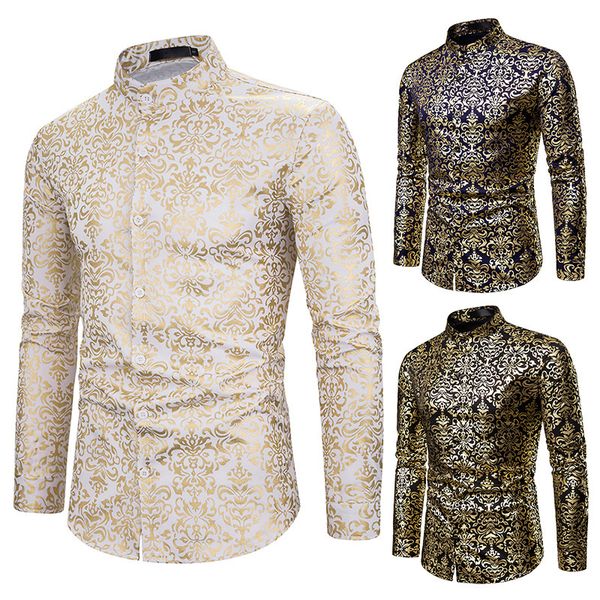 wear casual men's fashion collar shirt men's fashion stamped long sleeve shirt cardigan long sleeves dress for men, White;black
wear casual men's fashion collar shirt men's fashion stamped long sleeve shirt cardigan long sleeves dress for men, White;black