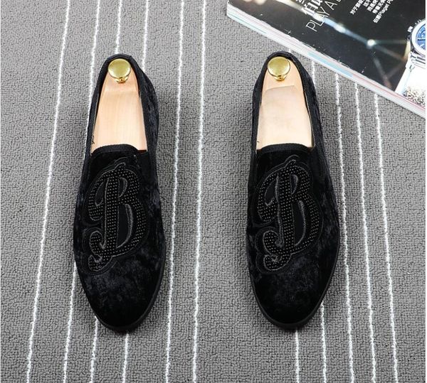 promotion men velvet loafers men embroidery note party dress stage shoes smoking slipper fashion men's flats sneakers, Black
promotion men velvet loafers men embroidery note party dress stage shoes smoking slipper fashion men's flats sneakers, Black