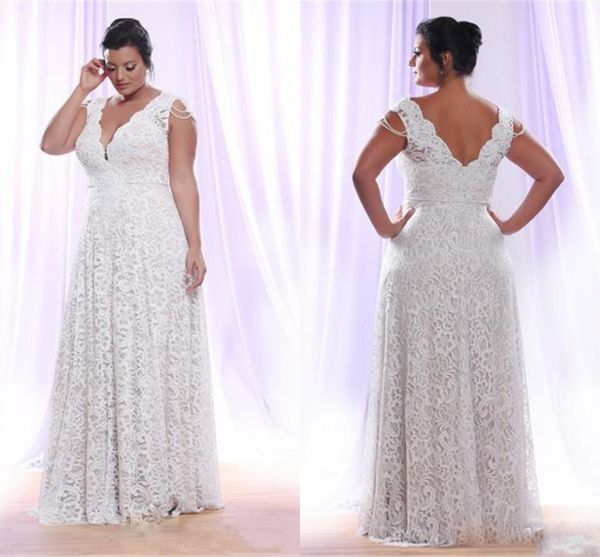 charming deep v-neck lace wedding dresses 2019 plus size pearls cap sleeve boho beach wedding dress gowns for bride vestidos de novia, White
charming deep v-neck lace wedding dresses 2019 plus size pearls cap sleeve boho beach wedding dress gowns for bride vestidos de novia, White