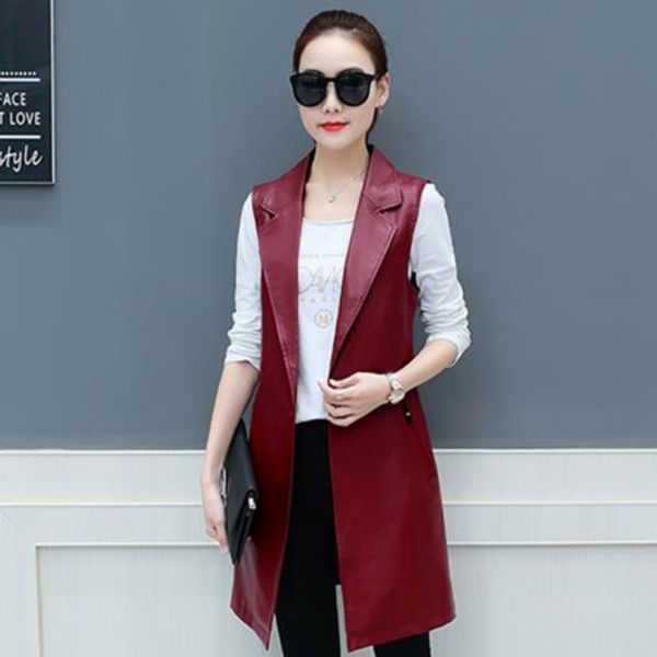 autumn faux leather blazer vest womens long slim fit waistcoat plus size 3xl pu sleeveless jacket suit vest woman elegant ae55, Black;white
autumn faux leather blazer vest womens long slim fit waistcoat plus size 3xl pu sleeveless jacket suit vest woman elegant ae55, Black;white