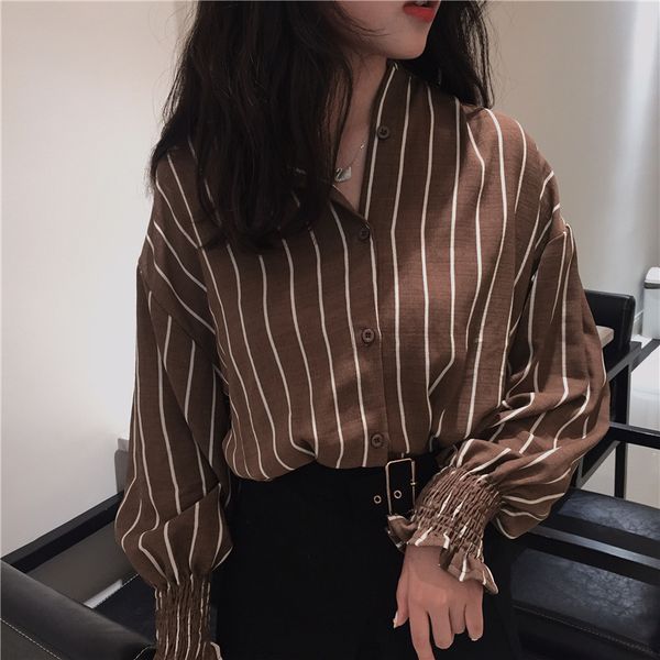 2017 autumn spring vintage shirts women striped slim stand collar women casual shirts ladies classic style female loose, White
2017 autumn spring vintage shirts women striped slim stand collar women casual shirts ladies classic style female loose, White