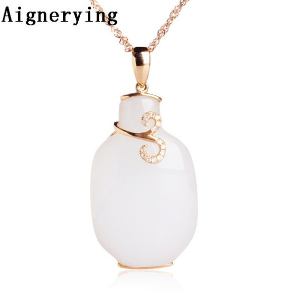 certificate 18k gold fidelity natural white hetian jade bottle pendants simple fine jewelry for women party gift box, Silver
certificate 18k gold fidelity natural white hetian jade bottle pendants simple fine jewelry for women party gift box, Silver