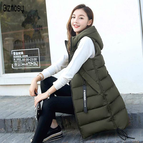 new autumn winter women warm cotton jacket vest medium length hooded sleeveless vest female long slim plus size ca3386, Black;white
new autumn winter women warm cotton jacket vest medium length hooded sleeveless vest female long slim plus size ca3386, Black;white