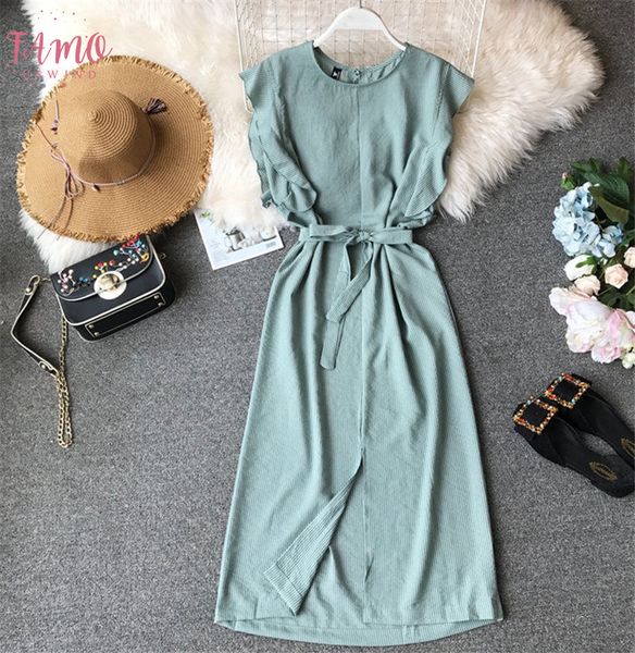 women 2020 summer striped sleeveless ruffles straight one step long dress women split slim casual dresses female vestidos, Black;gray
women 2020 summer striped sleeveless ruffles straight one step long dress women split slim casual dresses female vestidos, Black;gray