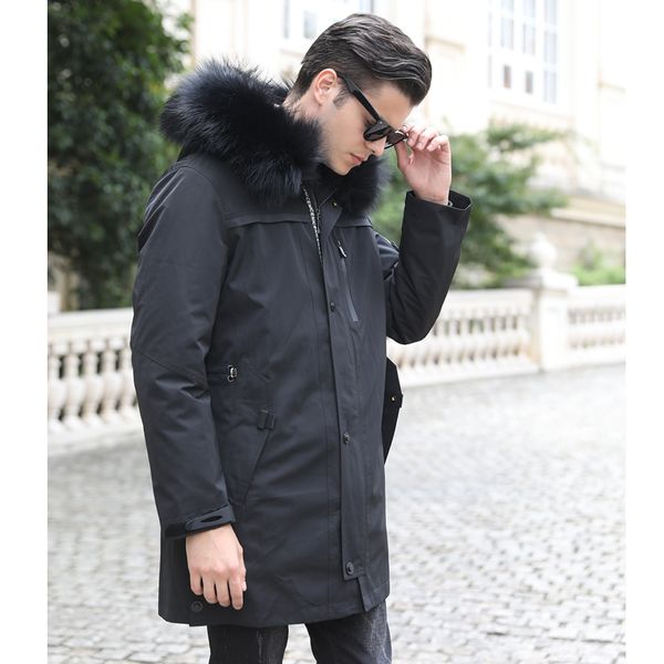maylofuer new men parka detachable fur liner coat with real and natural raccoon fur collar fashion hooded male jacket, Tan;black
maylofuer new men parka detachable fur liner coat with real and natural raccoon fur collar fashion hooded male jacket, Tan;black