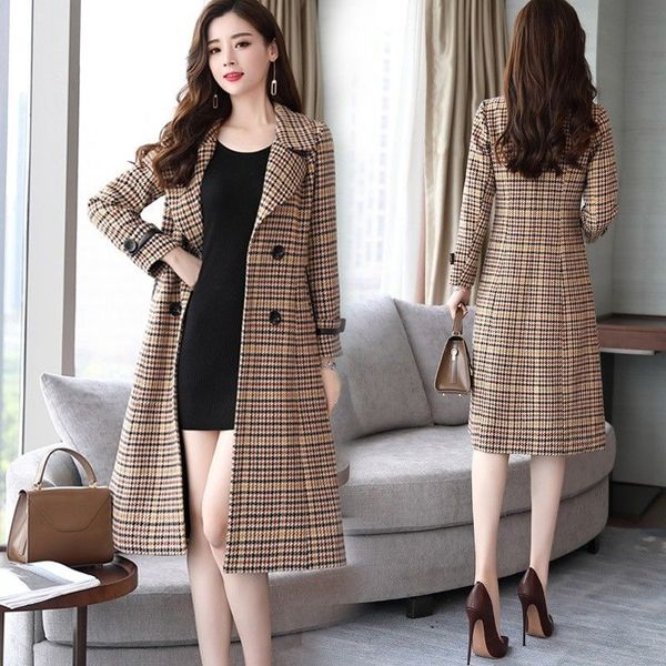 fashion wool coat women plaid long coat long sleeve overcoat loose outwear female winter autumn trench coats plus size, Black
fashion wool coat women plaid long coat long sleeve overcoat loose outwear female winter autumn trench coats plus size, Black