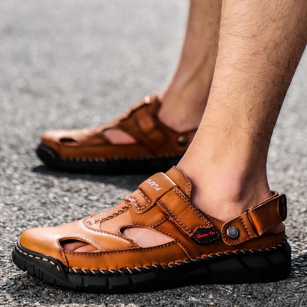 sandals fashion men genuine leather beach breathable outdoor causal shoes comfortable footwear big size 38-48 w5, Black
sandals fashion men genuine leather beach breathable outdoor causal shoes comfortable footwear big size 38-48 w5, Black