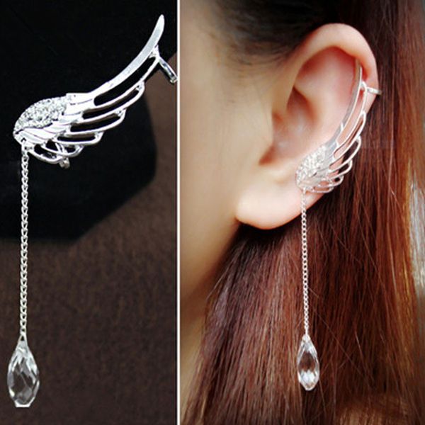 2019 fashion gold earrings for women dangling charm elegant angel wing crystal earrings drop dangle ear stud cuff clip personality jewerly, Silver
2019 fashion gold earrings for women dangling charm elegant angel wing crystal earrings drop dangle ear stud cuff clip personality jewerly, Silver