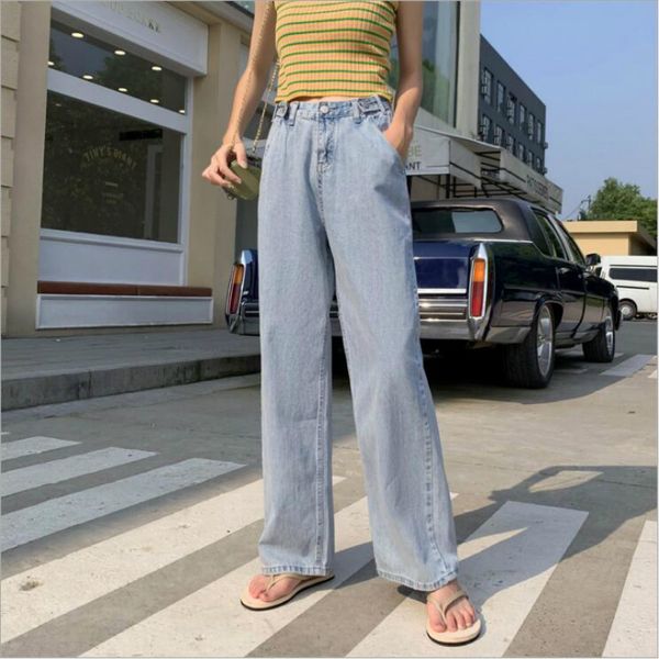 2019 new autumn and winter fashion casual loose cotton female women girls brand wide leg pants jeans clothes, Blue
2019 new autumn and winter fashion casual loose cotton female women girls brand wide leg pants jeans clothes, Blue
