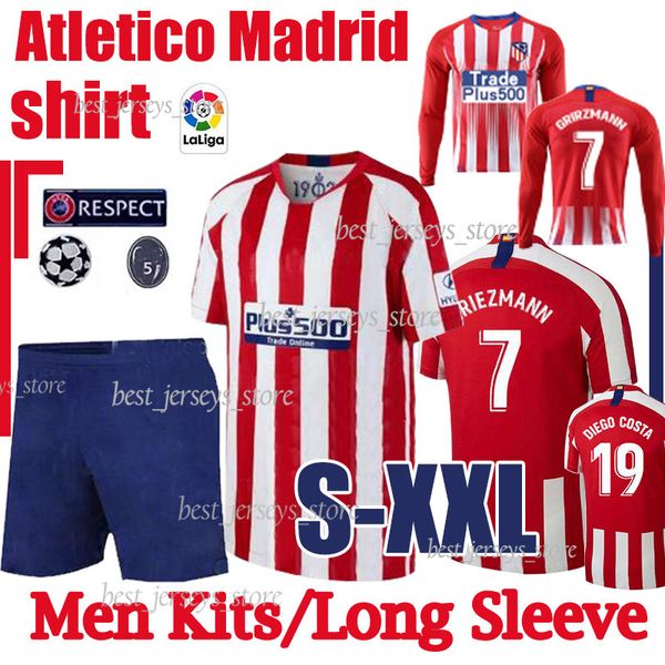 

19 20 new atletico de madrid joÃ£o fÃ©lix koke soccer jerseys llorente joao felix camiseta de fÃºtbol football soccer shirt kits/long sleeves, Black;yellow