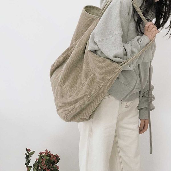 women ladies simple corduroy shoulder bag fashion casual canvas bag large capacity tote bag t200206
women ladies simple corduroy shoulder bag fashion casual canvas bag large capacity tote bag t200206