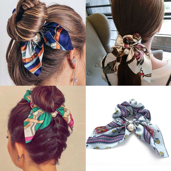 new chiffon bowknot elastic hair bands for women girls pearl scrunchies headband hair ties ponytail holder hair accessories, Pink
new chiffon bowknot elastic hair bands for women girls pearl scrunchies headband hair ties ponytail holder hair accessories, Pink