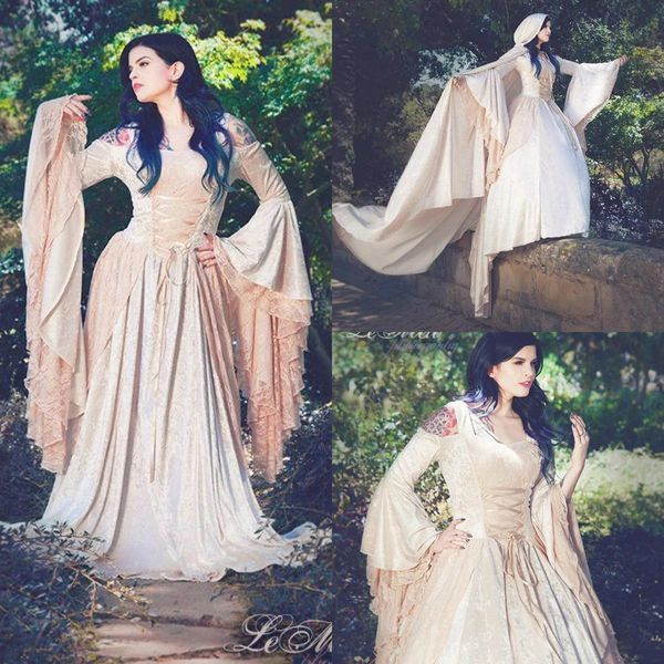 gothic wedding dresses o-neck long sleeves lace appliques chiffon bridal gowns 2020 lace-up back sweep train a-line wedding dress, White
gothic wedding dresses o-neck long sleeves lace appliques chiffon bridal gowns 2020 lace-up back sweep train a-line wedding dress, White