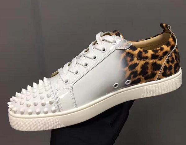 2018 fashion designer brand white patent leopard flat shoes red bottom shoes for men and women party lovers genuine leather sneakers, Black
2018 fashion designer brand white patent leopard flat shoes red bottom shoes for men and women party lovers genuine leather sneakers, Black