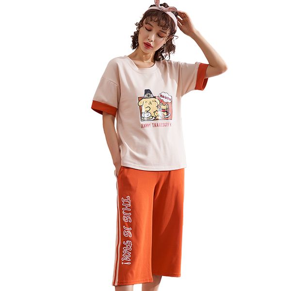 cute 100% cotton women sleepwear pyjamas femme pajama sets short sleeve 3/4 pants home suit female nightwear pijama feminino, Blue;gray
cute 100% cotton women sleepwear pyjamas femme pajama sets short sleeve 3/4 pants home suit female nightwear pijama feminino, Blue;gray