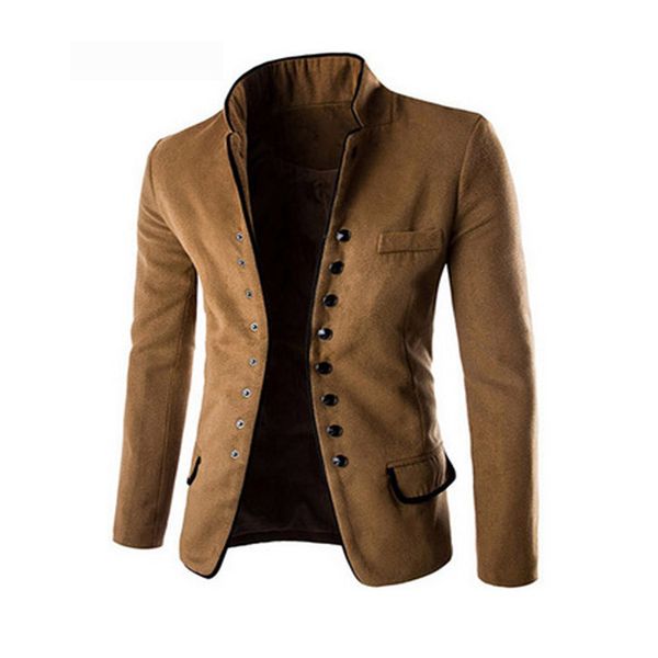 mens blazer jacket autumn and winter explosions men's fashion tunic collar collar casual woolen small suit jacket, Black;brown
mens blazer jacket autumn and winter explosions men's fashion tunic collar collar casual woolen small suit jacket, Black;brown
