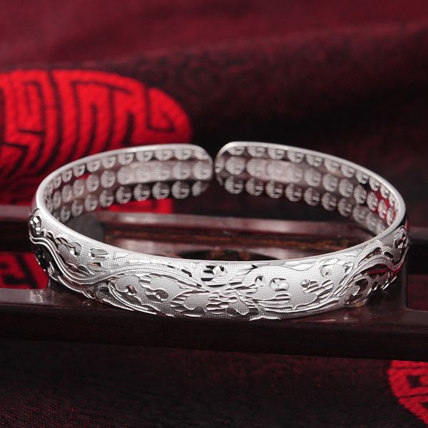 999 full silver pattern bracelet mothers ethnic style open baifu grandma sterling silver bracelet about 40g, Golden;silver
999 full silver pattern bracelet mothers ethnic style open baifu grandma sterling silver bracelet about 40g, Golden;silver