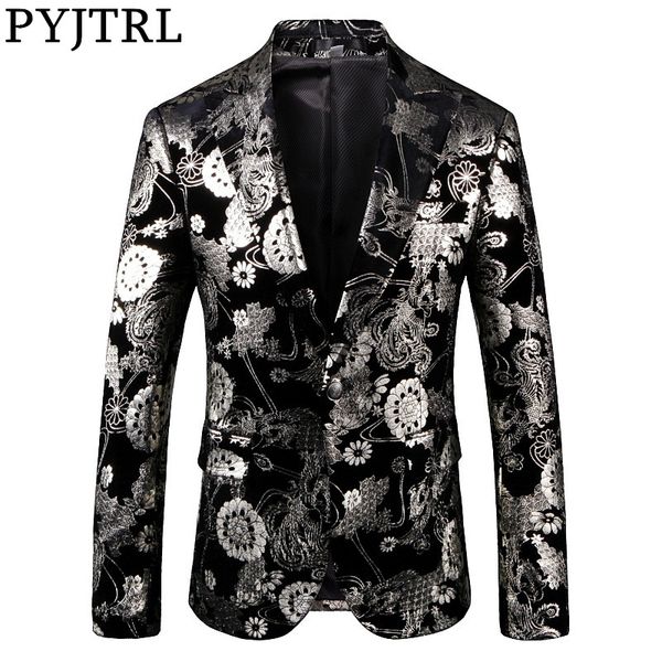 pyjtrl quality mens retro vintage silver floral print suit jacket slim fit party prom dress tuxedo blazers, White;black
pyjtrl quality mens retro vintage silver floral print suit jacket slim fit party prom dress tuxedo blazers, White;black