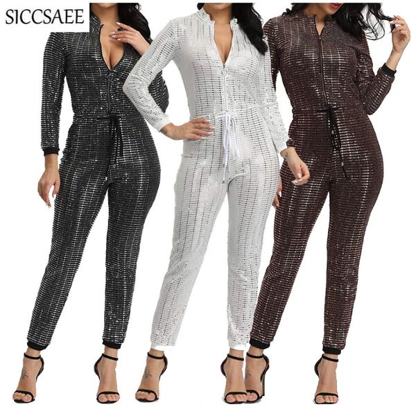 2020 luxury bandage jumpsuits and rompers for women glitter bodycon bodysuit sparkly leotard one piece sequins zipper front, Black;white
2020 luxury bandage jumpsuits and rompers for women glitter bodycon bodysuit sparkly leotard one piece sequins zipper front, Black;white