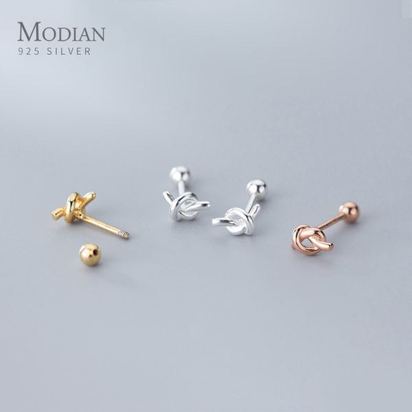 modian classic cute tiny knot stud earring for women 925 sterling silver 3 color geometric ear studs fine jewelry girl gift, Golden;silver
modian classic cute tiny knot stud earring for women 925 sterling silver 3 color geometric ear studs fine jewelry girl gift, Golden;silver