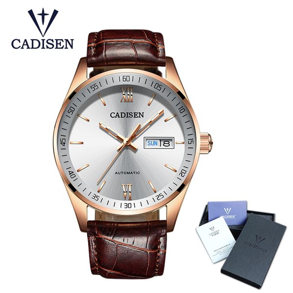 cadisen mens watches luxury sapphire glass 50m waterproof automatic mechanical watch men business role style watch, Slivery;brown
cadisen mens watches luxury sapphire glass 50m waterproof automatic mechanical watch men business role style watch, Slivery;brown