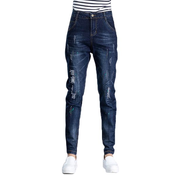 deep blue han edition jeans tide female trousers show thin big yards fat mm tall waist new loose haroun pants stretch feet pants
deep blue han edition jeans tide female trousers show thin big yards fat mm tall waist new loose haroun pants stretch feet pants