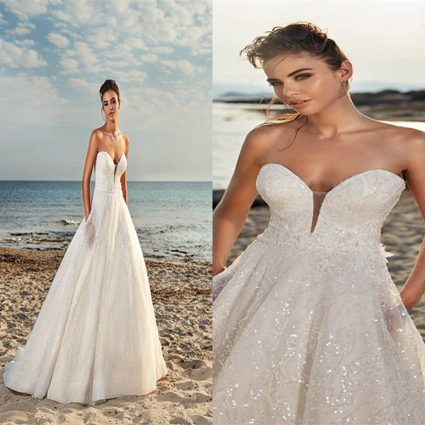 glitter eddy k a-line wedding dresses sequins appliqud strapless sleeveless backless bridal dress sweep train boho bridal gown cheap, White
glitter eddy k a-line wedding dresses sequins appliqud strapless sleeveless backless bridal dress sweep train boho bridal gown cheap, White
