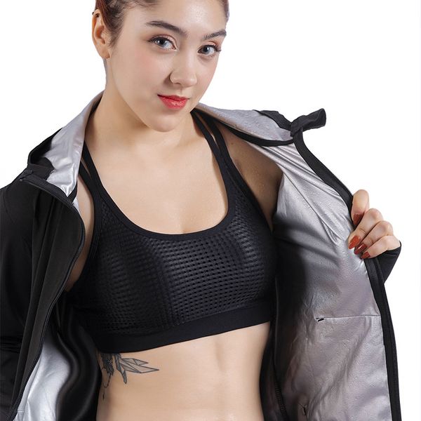 women quick sweating hoodies inner silver coating lining quick body temp rising and keeping bodybuilding bodyshaping jackets, Black;red
women quick sweating hoodies inner silver coating lining quick body temp rising and keeping bodybuilding bodyshaping jackets, Black;red