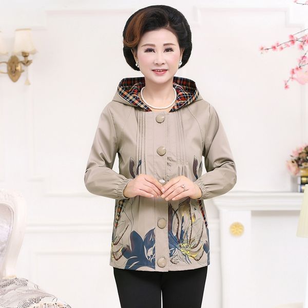 elegant middle-aged women's spring and autumn new loose large size printed long-sleeved printed hooded jacket, Black;brown
elegant middle-aged women's spring and autumn new loose large size printed long-sleeved printed hooded jacket, Black;brown