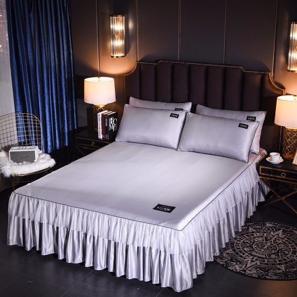 korean washed silk bedspread bed skirt pillowcases 1/3pcs girls bed sheet solid mattress cover wedding princess bedding home
korean washed silk bedspread bed skirt pillowcases 1/3pcs girls bed sheet solid mattress cover wedding princess bedding home