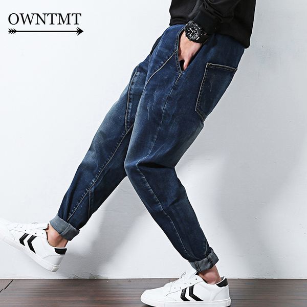 2019 casual male patchwork jeans spring autumn low crotch pencil elastic jeans men harem hip hop swag clothing streetwears, Blue
2019 casual male patchwork jeans spring autumn low crotch pencil elastic jeans men harem hip hop swag clothing streetwears, Blue