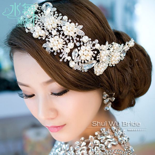 imported alloy plated pearl crystal bridal headdress tiara wedding hair accessories hair jewelry for brides, Golden;white
imported alloy plated pearl crystal bridal headdress tiara wedding hair accessories hair jewelry for brides, Golden;white