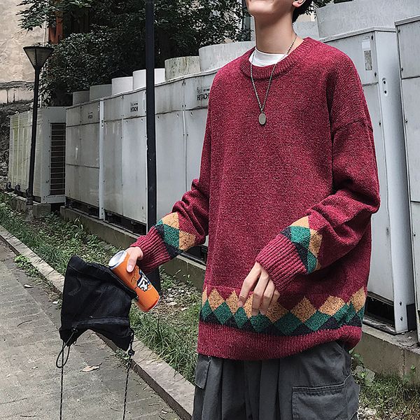 2019 new autumn and winter korean version of the couple stitching men's pullover casual sweater large size, White;black
2019 new autumn and winter korean version of the couple stitching men's pullover casual sweater large size, White;black