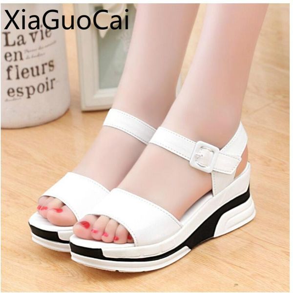 sandals thick heels summer white women casual buckle strap platform ladies fashion wedges flat, Black
sandals thick heels summer white women casual buckle strap platform ladies fashion wedges flat, Black
