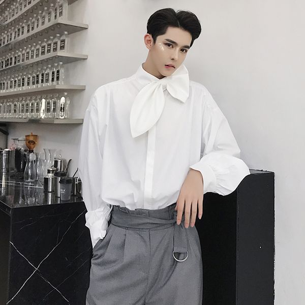 ewq / men's wear bow tie male's and women's black white niche shirt long sleeve 2020 new fashion japanese tide 9y2281, White;black
ewq / men's wear bow tie male's and women's black white niche shirt long sleeve 2020 new fashion japanese tide 9y2281, White;black