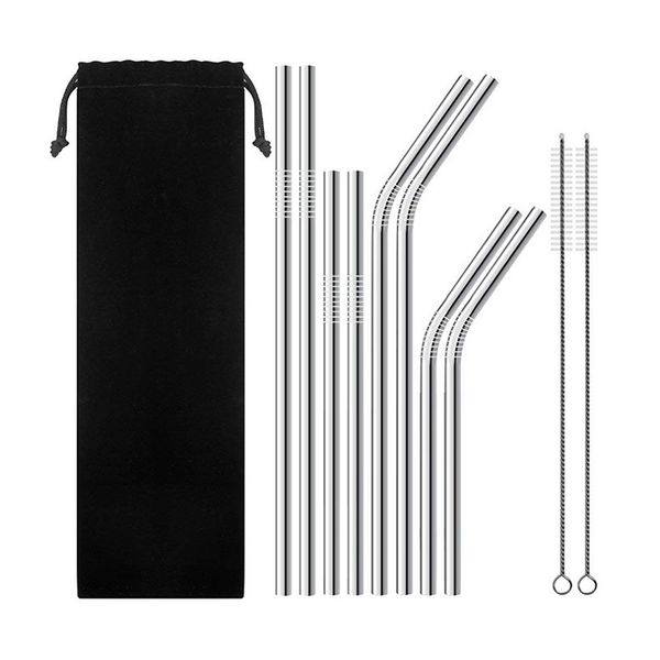 2019 new 11pcs set reusable drinking metal straw stainless steel silver straw with 2 cleaner brush for home party barware
2019 new 11pcs set reusable drinking metal straw stainless steel silver straw with 2 cleaner brush for home party barware